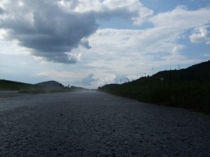 Road in rain